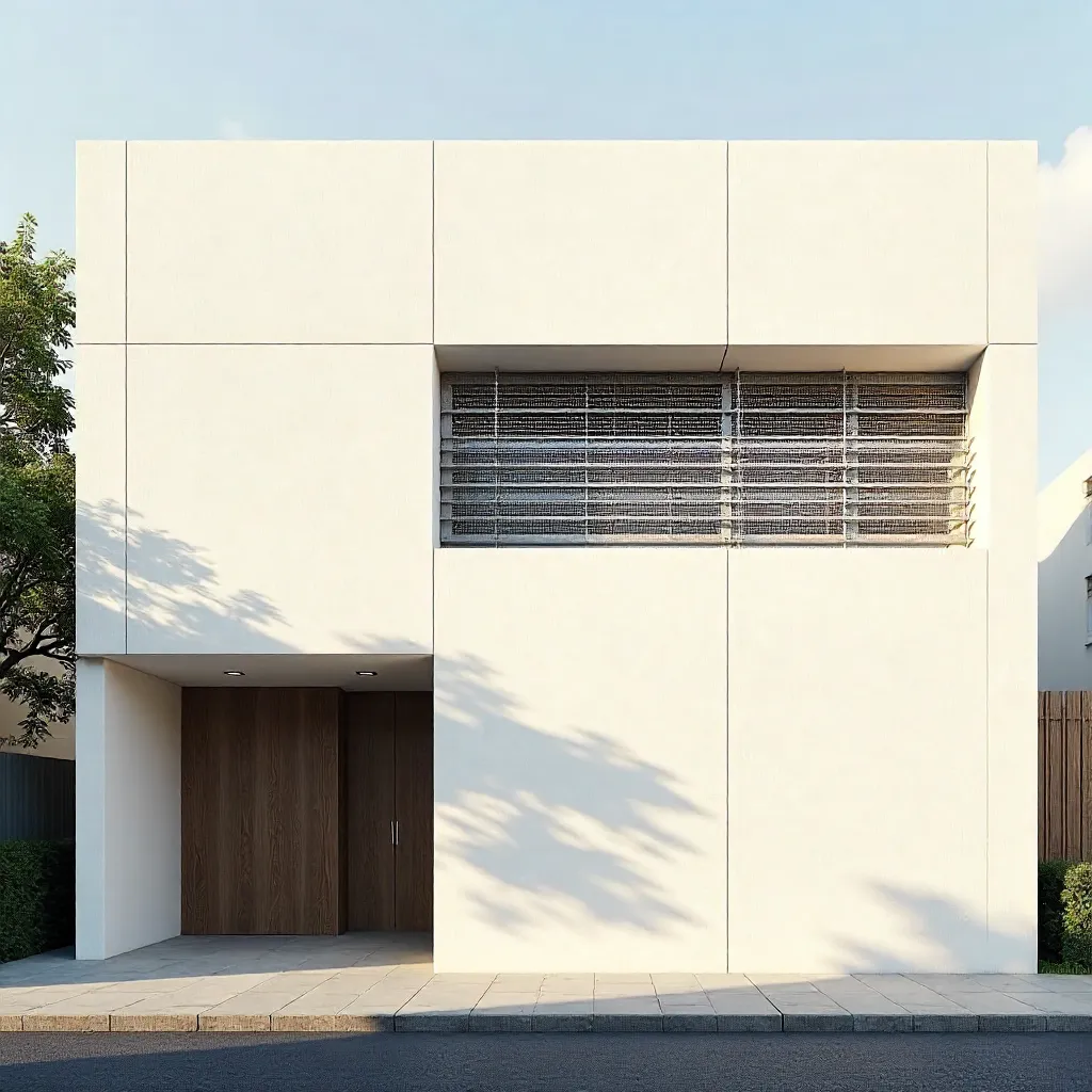 Minimalist Facade: Geometric Shadows in Natural Light
