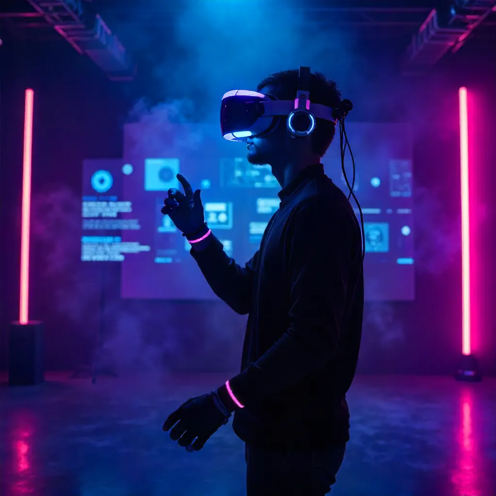 Neon VR Reverie in a Moody Studio