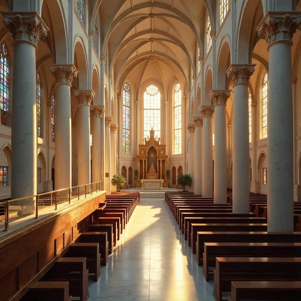 Photoreal Bridge Inside a Synagogue Hall