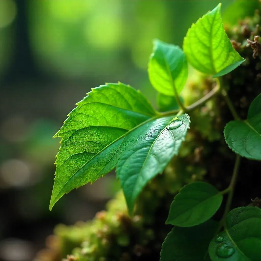 Macro Close-Up: Vibrant Ivy Leaves