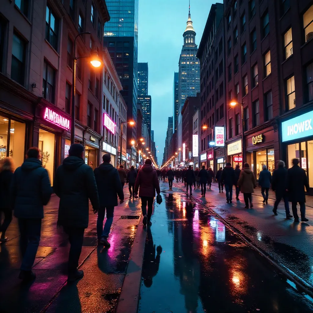 Dynamic Blurred Motion of Pedestrians in a Cityscape