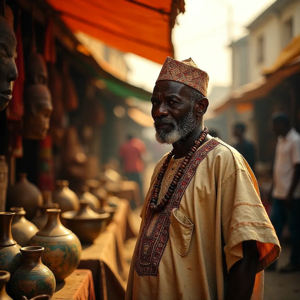 Golden Hour in a Nigerian Craft Market