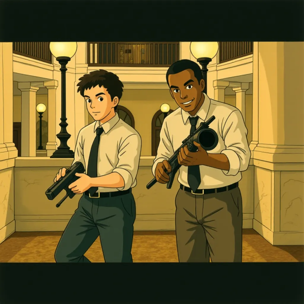 Idris Elba and John Cena in Heads of State (2025) - Ghibli style