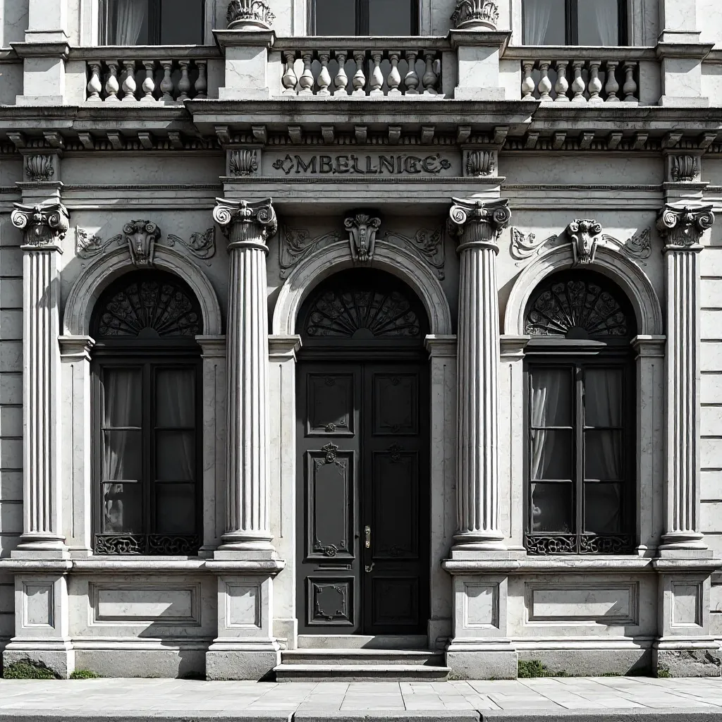 Monochrome Facade: Elegant Vintage Architecture