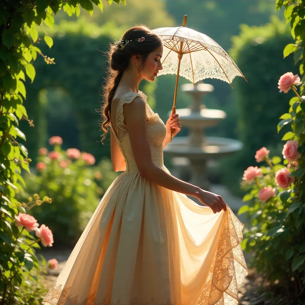 Romantic Garden Parasol Portrait