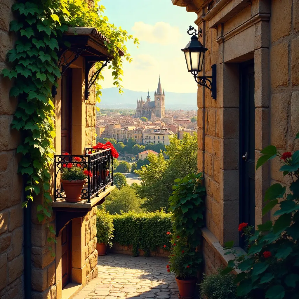 Vine-Covered Balcony in Toledo