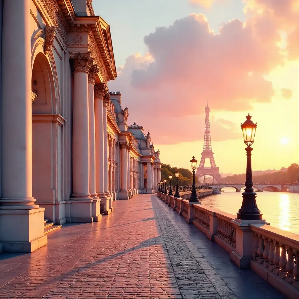Golden Hour over Parisian Neoclassical Facades
