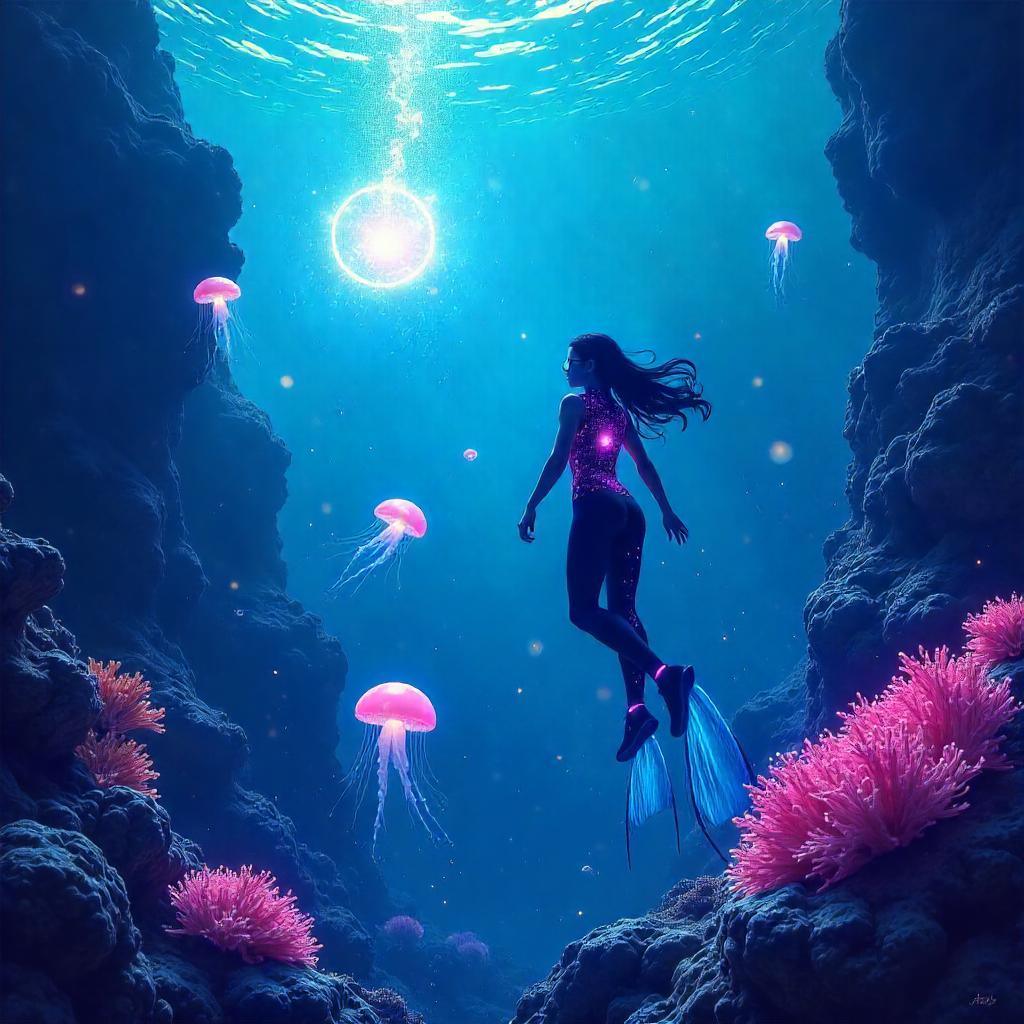 Nebula Dreams Underwater Anime Scene