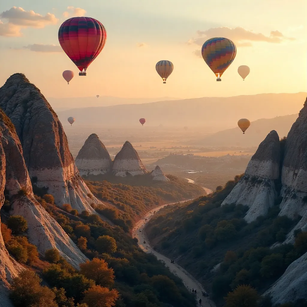 Dawn Over Cappadocia: Balloons Above Fairy Chimneys
