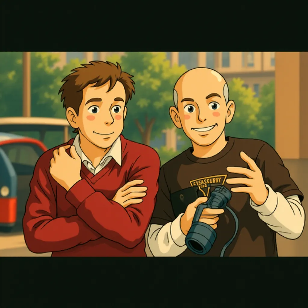 Will Ferrell and Marc Forster in Stranger Than Fiction (2006) - Anime style