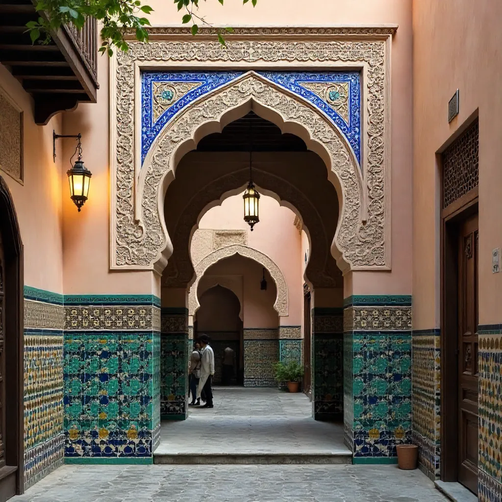 Stunning Moroccan Arch in Fes: Zellij & Muqarna