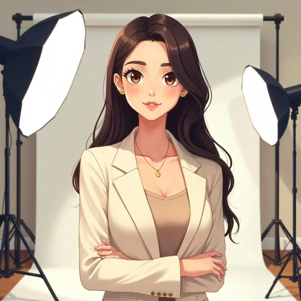 Anime Studio Portrait: Young Middle Eastern Woman