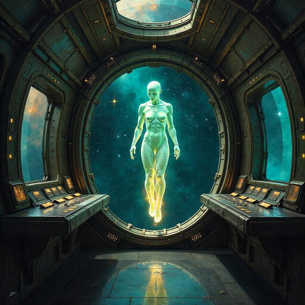 Crystal Entity in an Interstellar Oil Painting