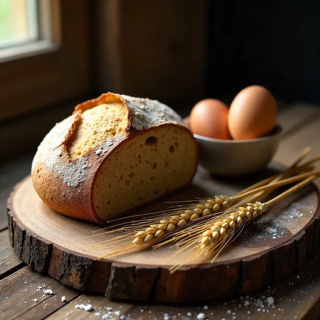 Rustic Whole Wheat Bread on a Wooden Board