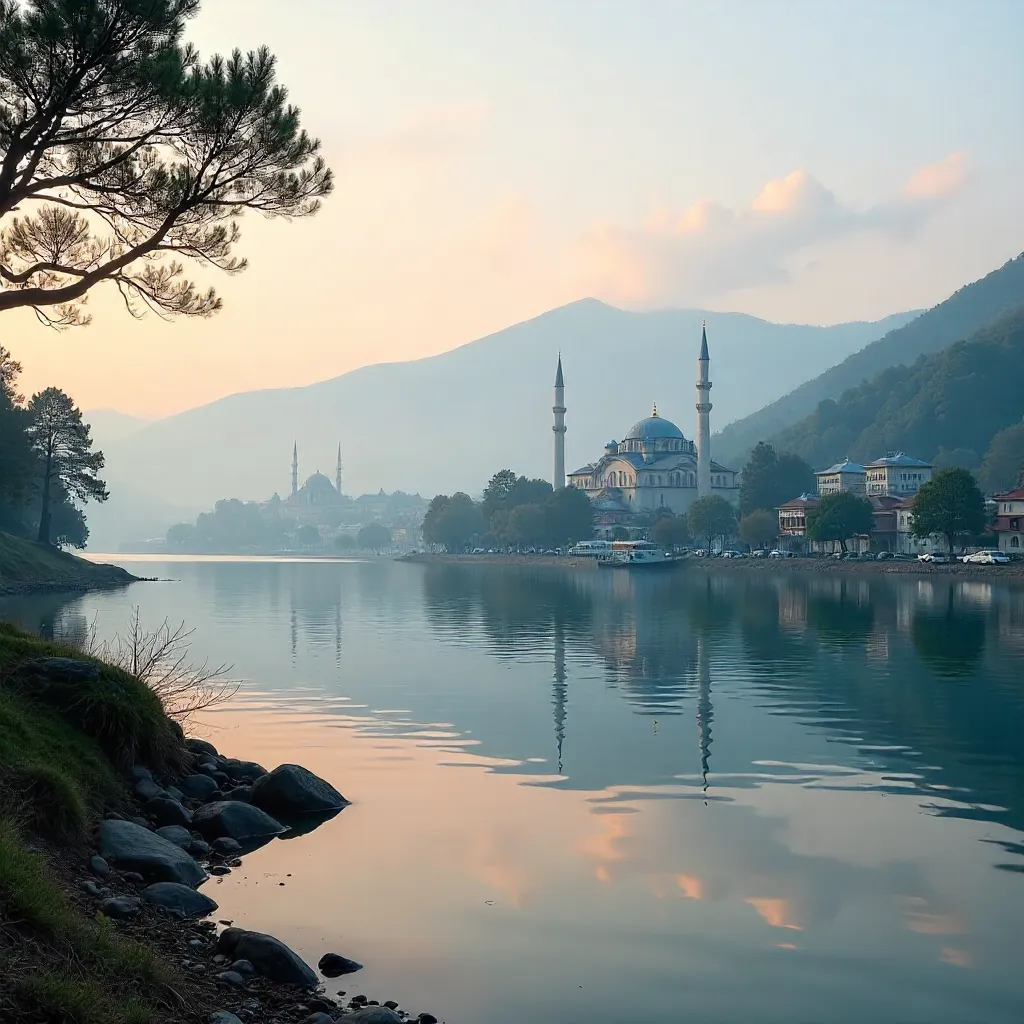 Reflections of Bursa: Misty Hills at Dawn