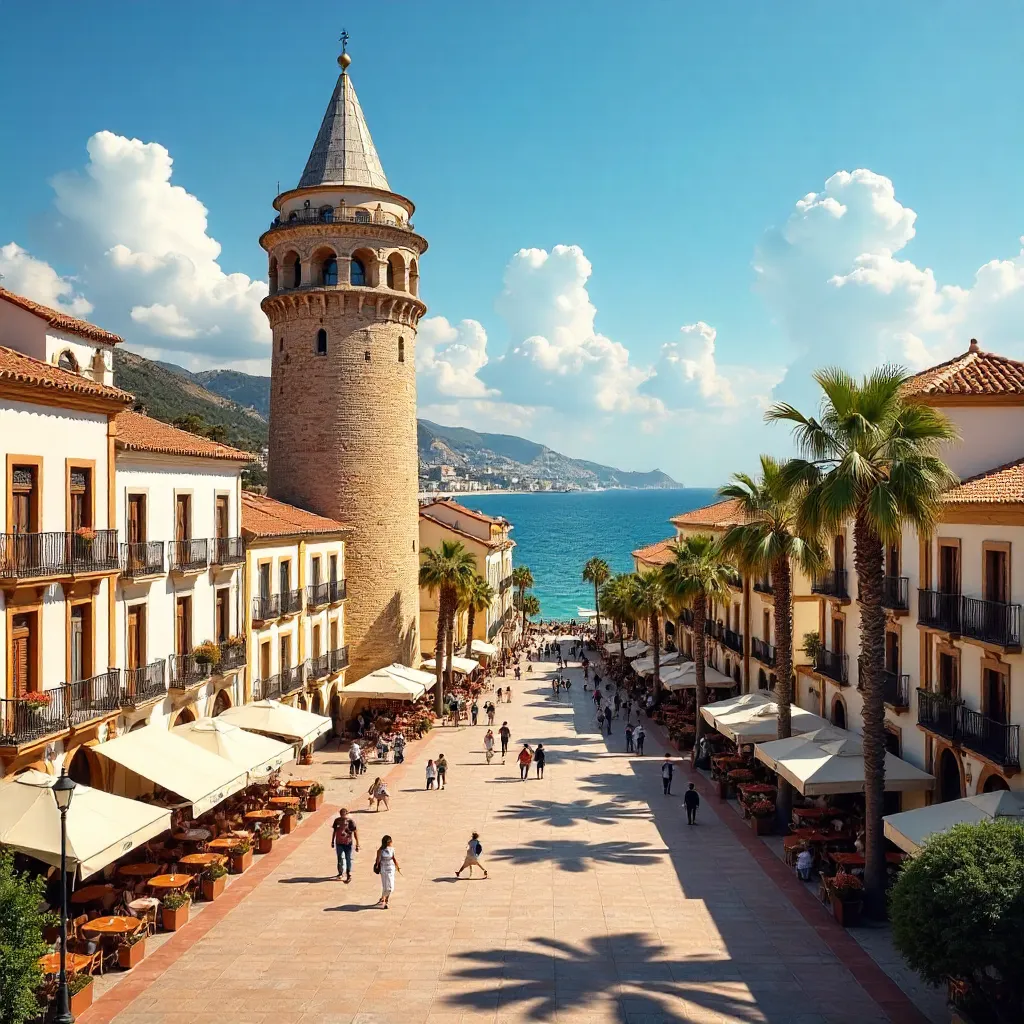 Sunny Malaga: Classic Tower in City Center