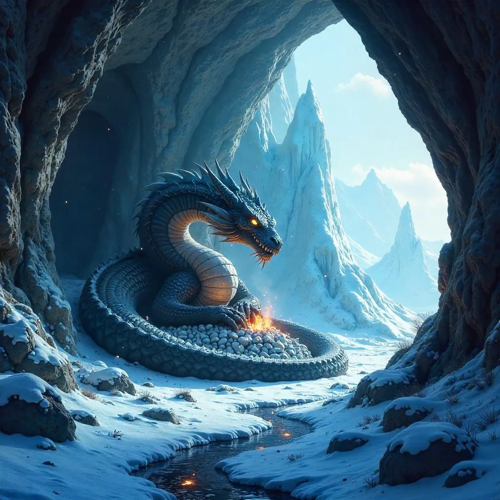 Tundra Lair: Photoreal Dragon's Ice Cavern