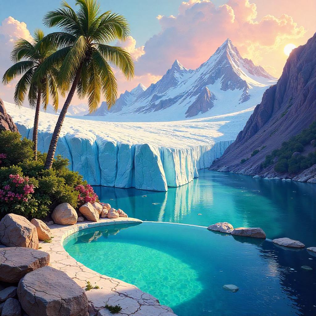 Oasis on a Glacier in Oil