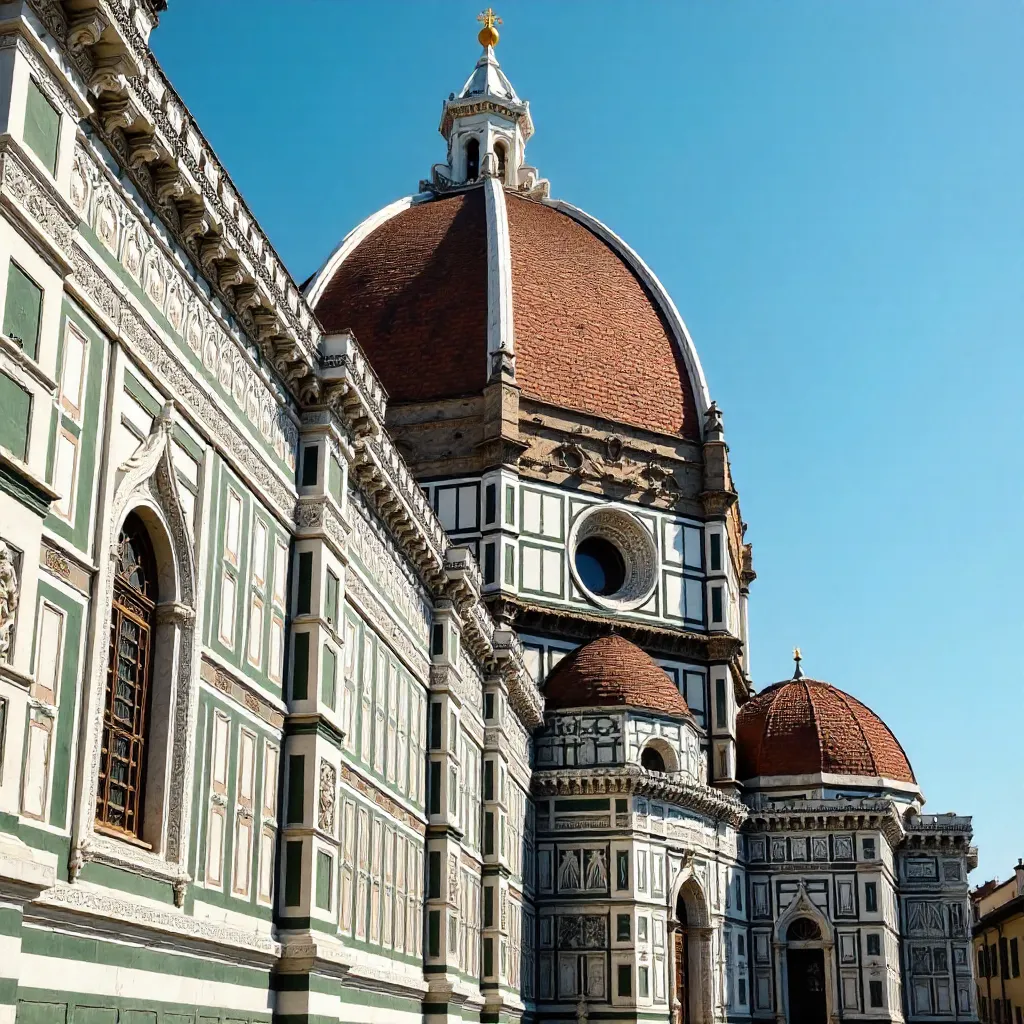 Detailed View of Florence Cathedral and Brunelleschi's Dome