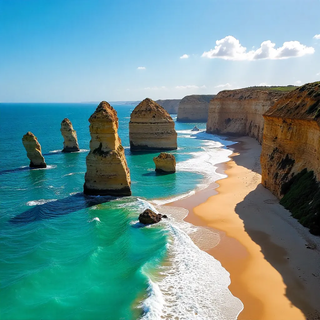 Aerial Awe: Twelve Apostles along Great Ocean Road