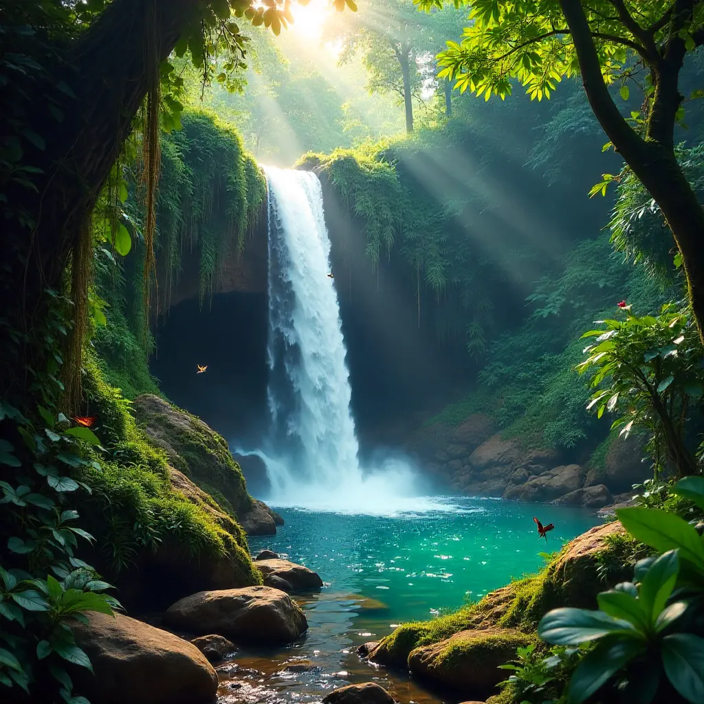 Hidden Waterfall in East Java Jungle Serenity