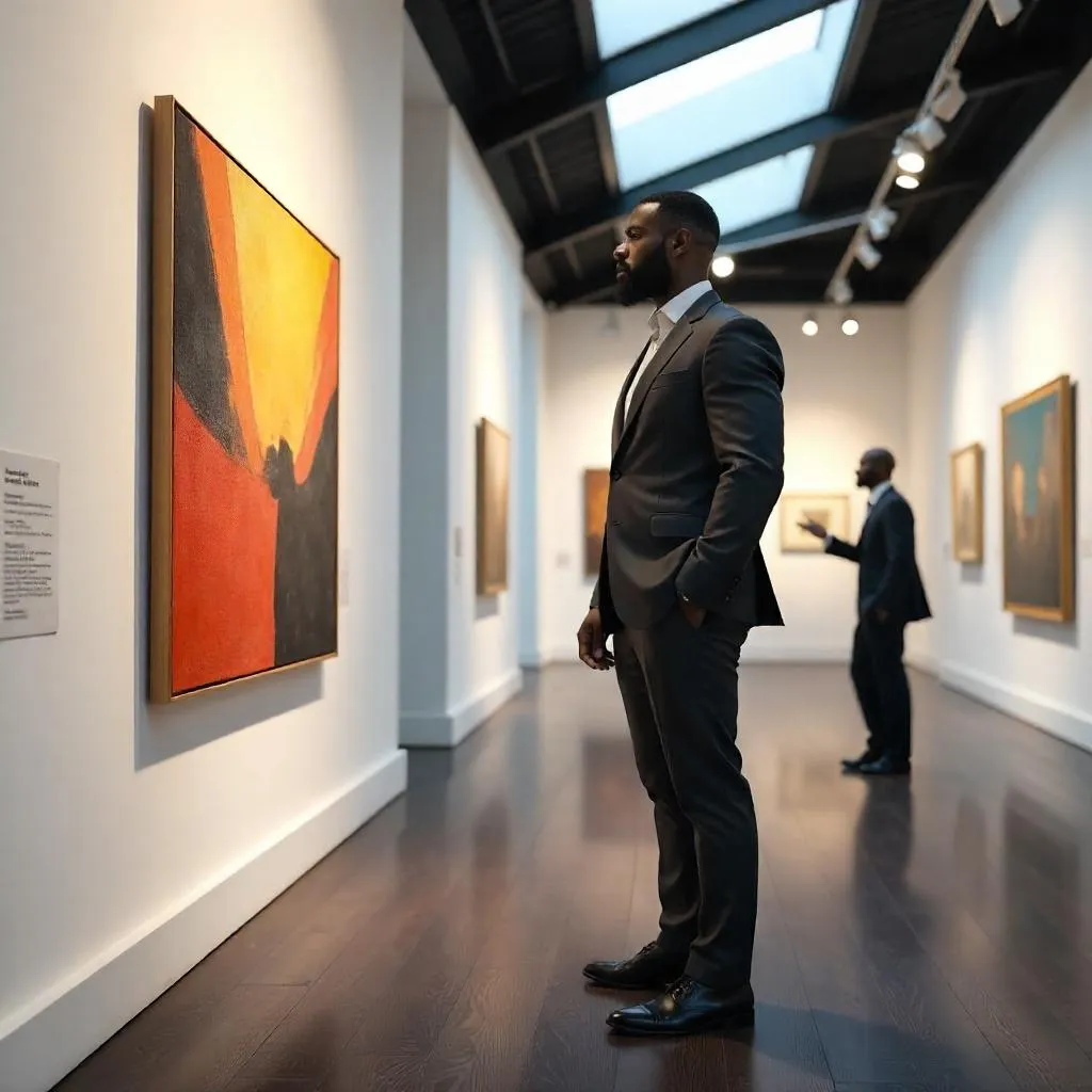 Photorealistic Portrait in a Contemporary Art Gallery