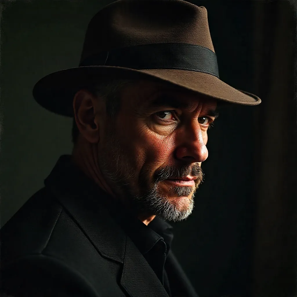 Dramatic Hat Portrait in Chiaroscuro