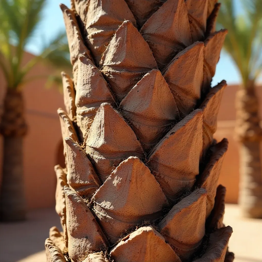 Macro Palm Bark Patterns in Marrakech