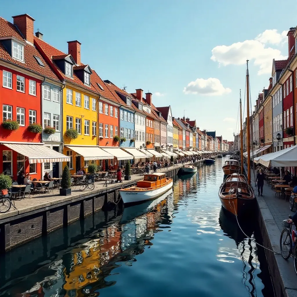 Colorful Nyhavn Canalfront in Copenhagen, Denmark