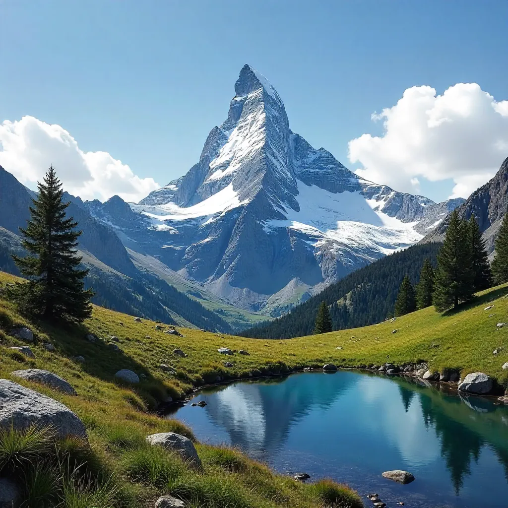 Matterhorn Peak Under a Crystal Clear Swiss Sky