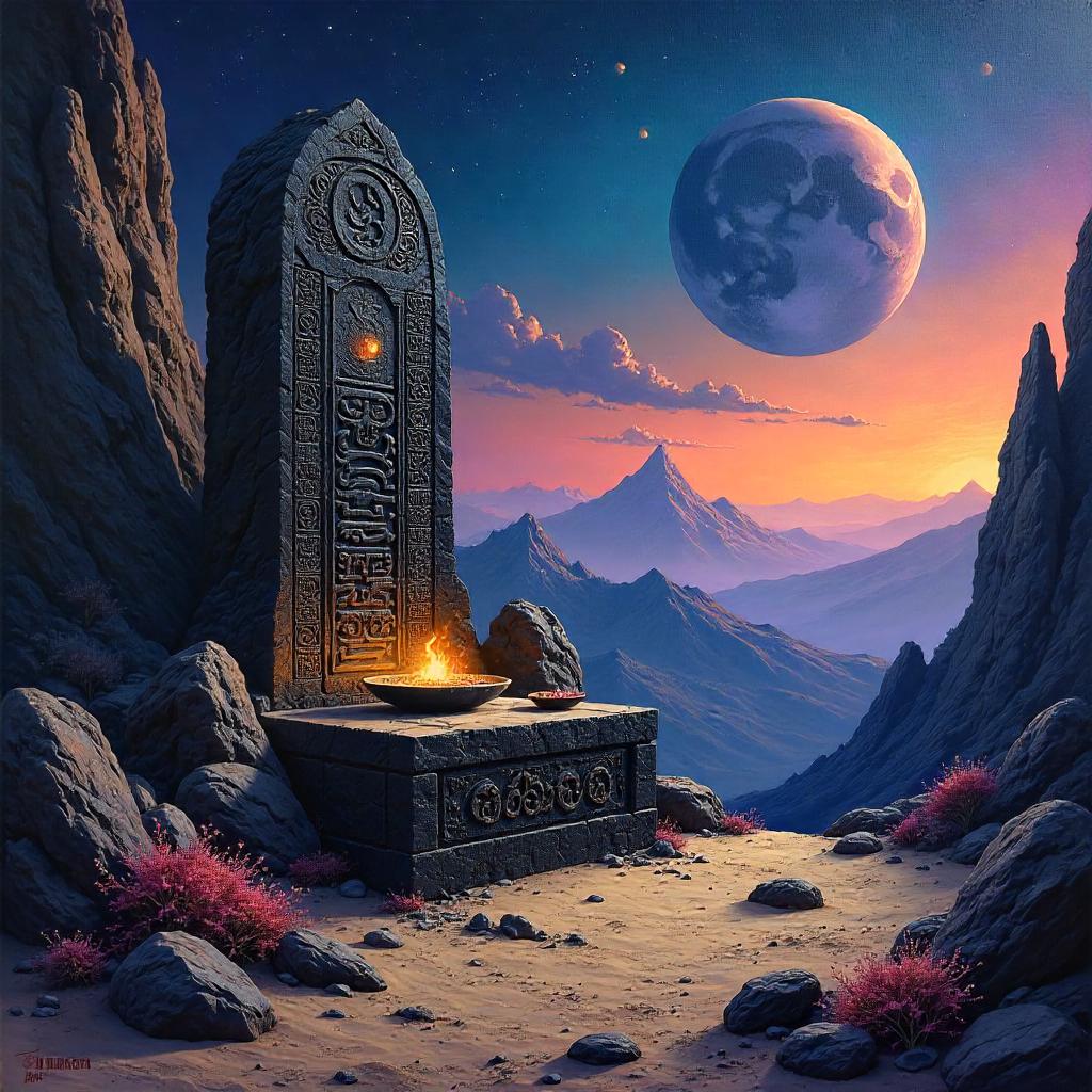 Altar on an Alien World - An Oil Painting