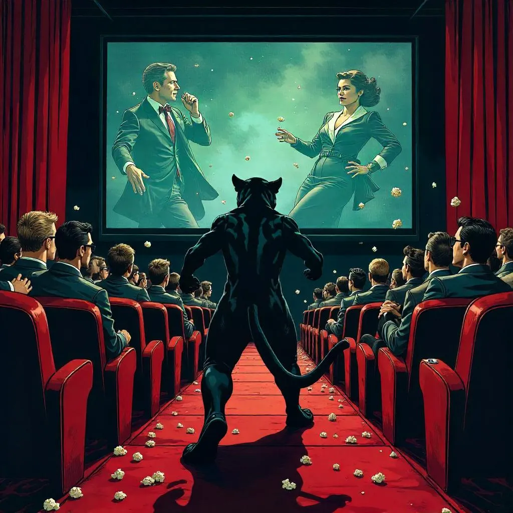 Panther in the Movie Theater: Comic Hero Splash