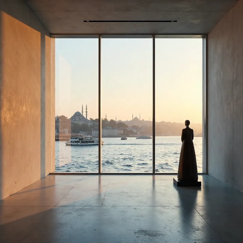 Serene Istanbul Window View at Modern Art Museum