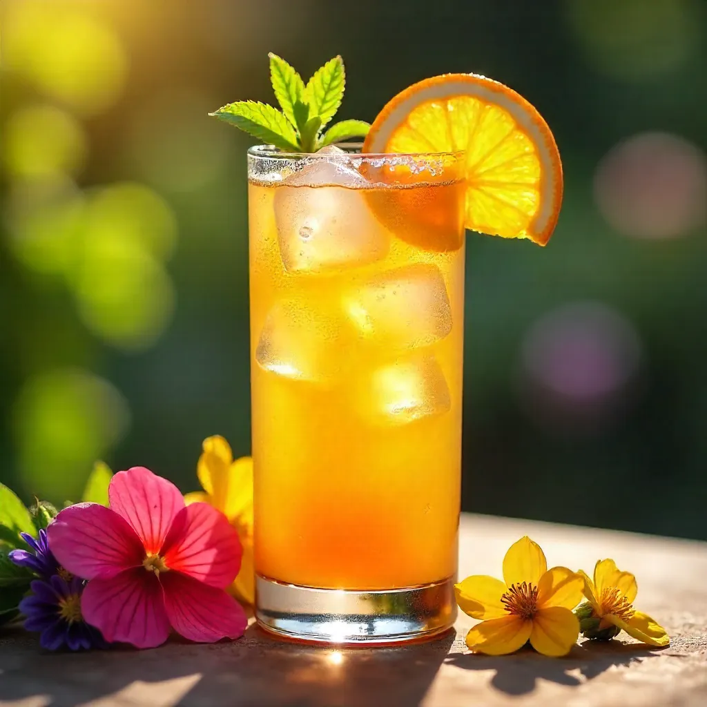 Citrus Summer Cocktail with Edible Flowers