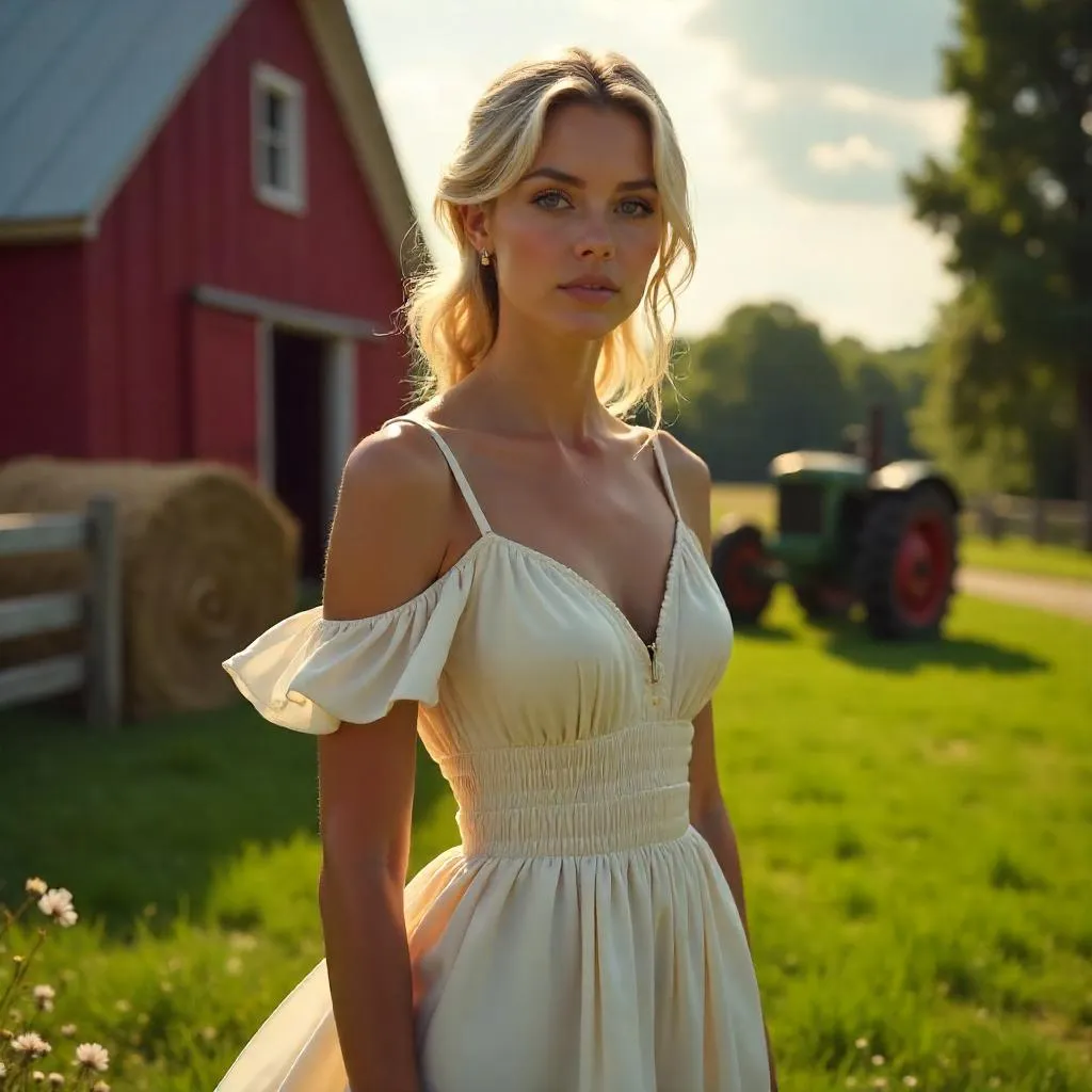 Elegant Farm Photorealistic Portrait