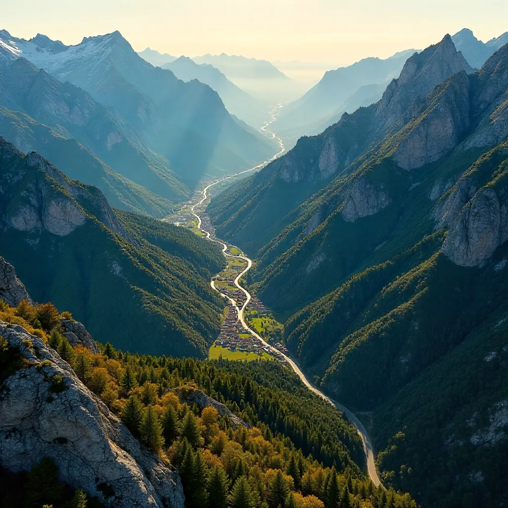 Aerial Majesty over Rugged Occitanie Mountains
