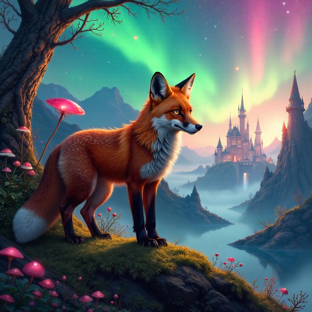 Fox in a Magical Digital Realm