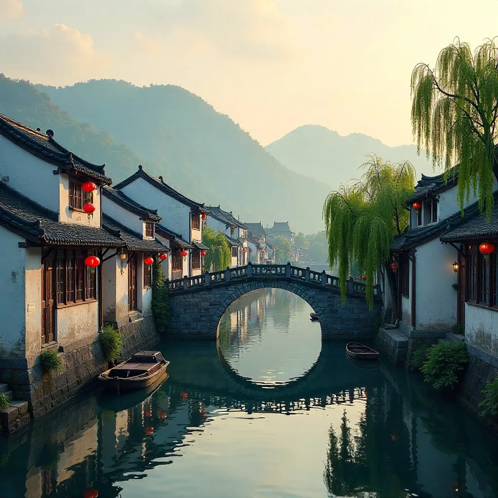 Jiangnan Water Town at Dawn
