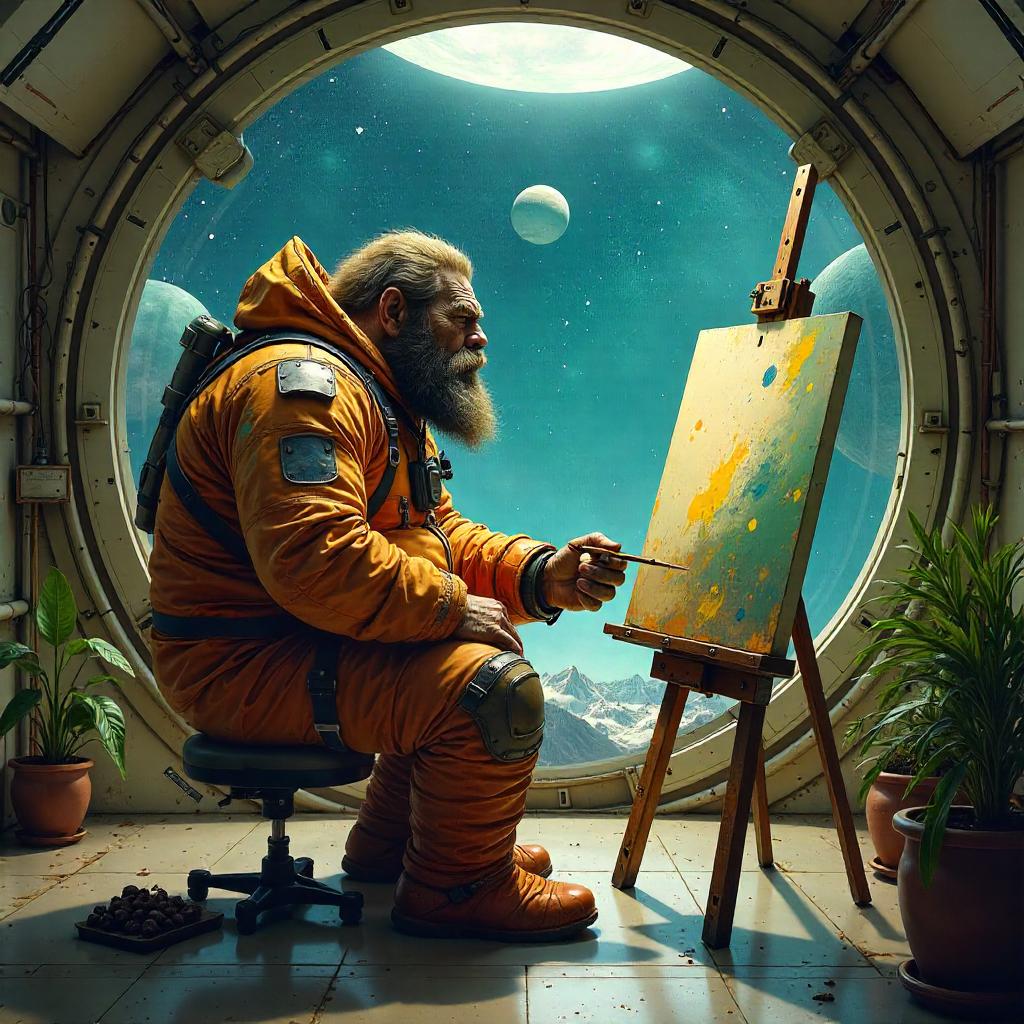 Ogre Painter in a Space Colony