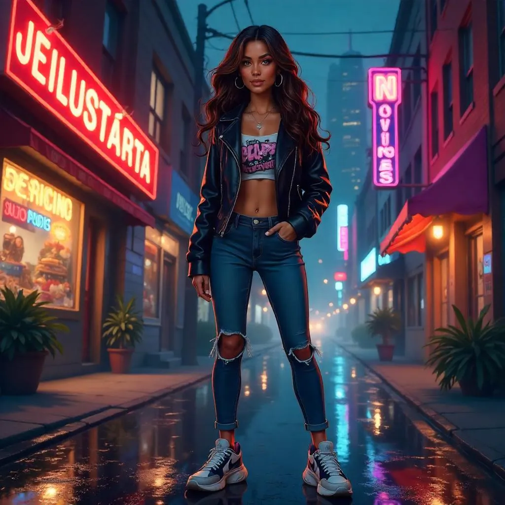 Neon Night Latina in Anime City