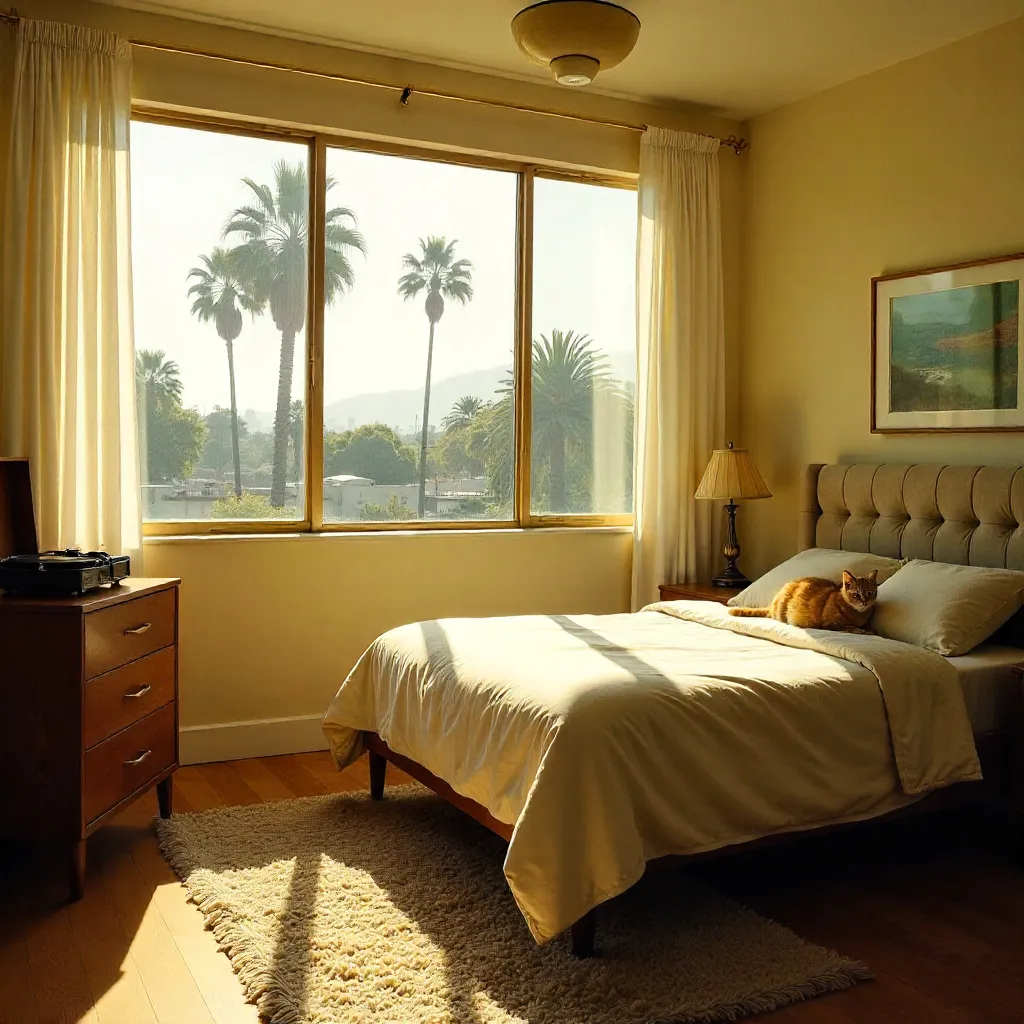 Sunlit Vintage Bedroom in Los Angeles