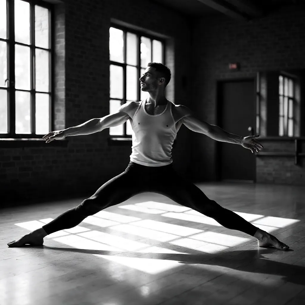 Black and White Studio Split: Male Dancer