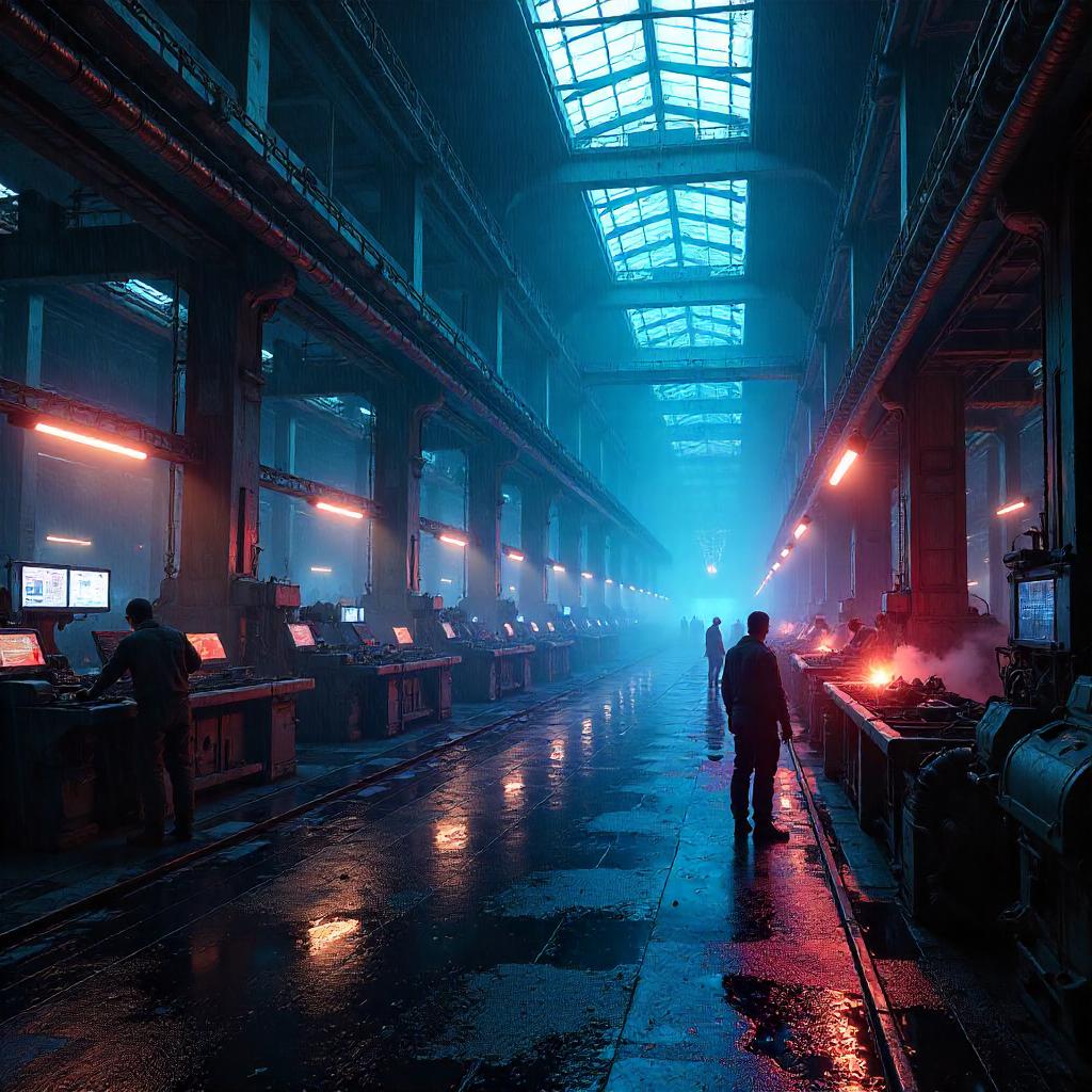Comet in the Neon Factory: Cyberpunk Night