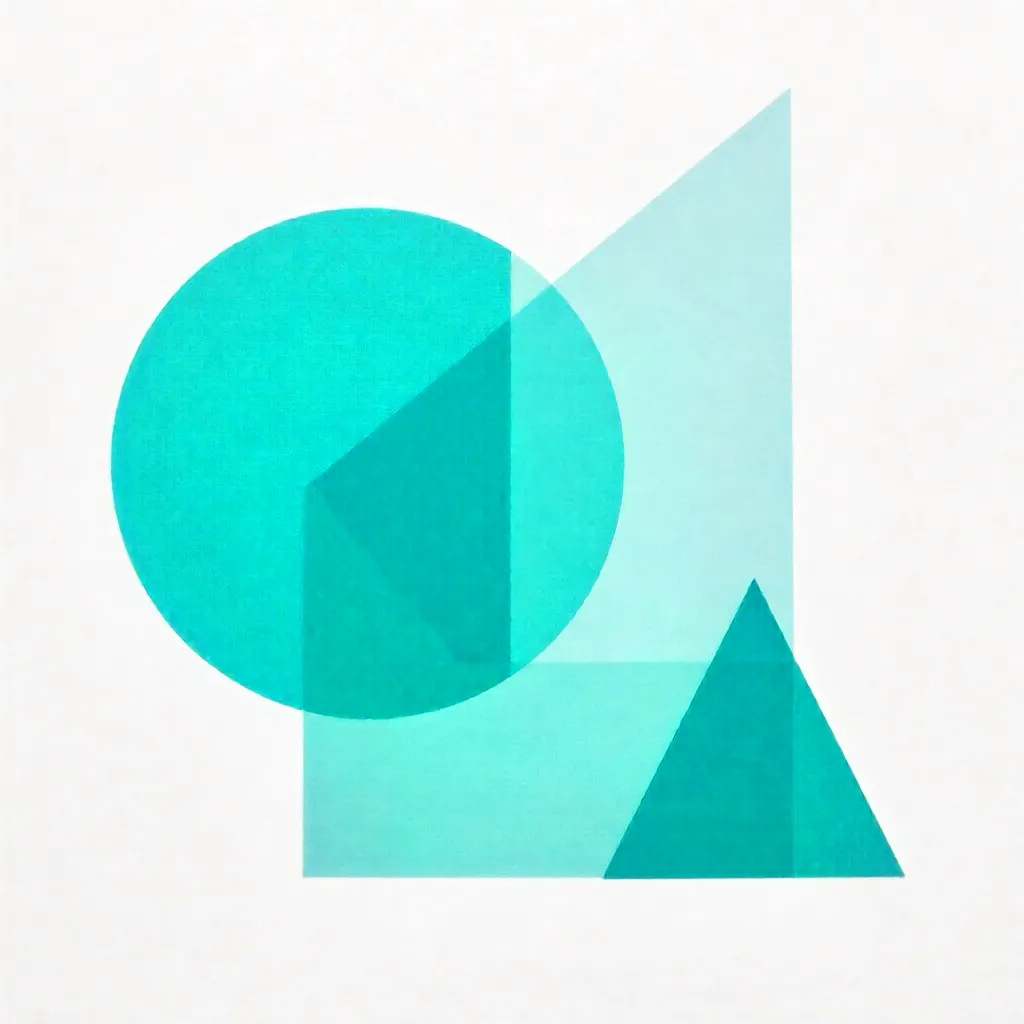 Vibrant Turquoise Geometric Minimalism