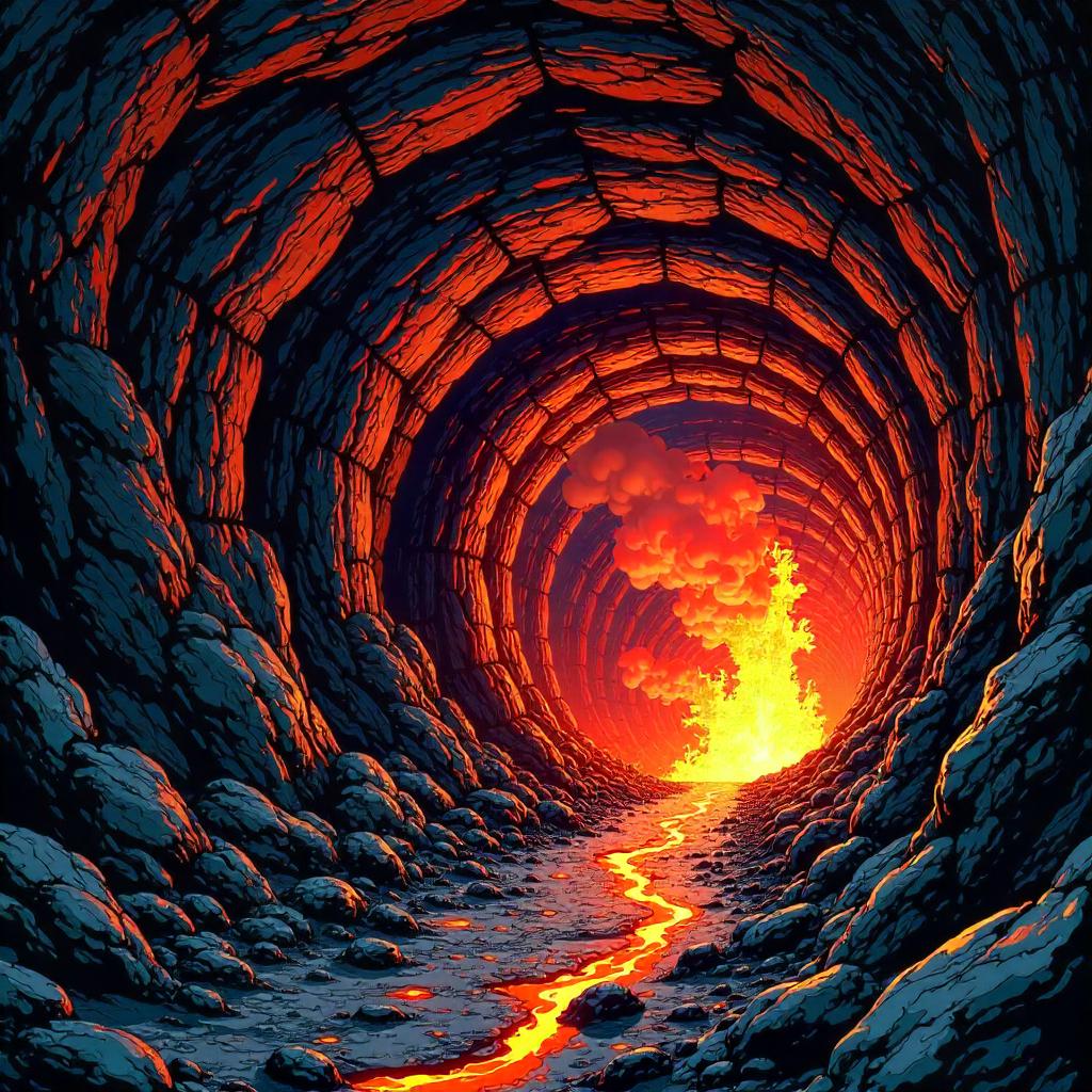 Volcano Chrome: Comic Tunnel Inferno