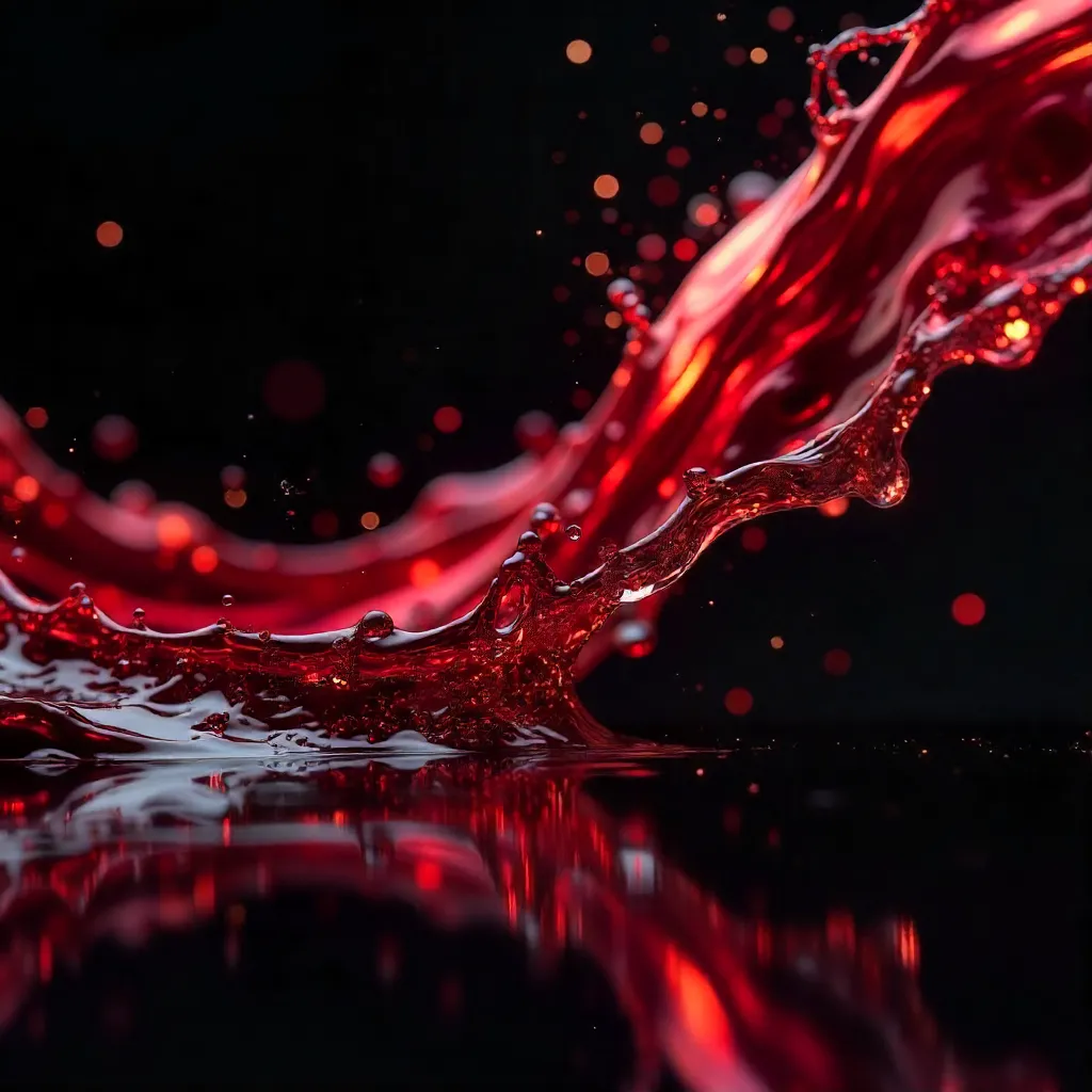 Crimson in Motion: Fluid Red Kinetic Art
