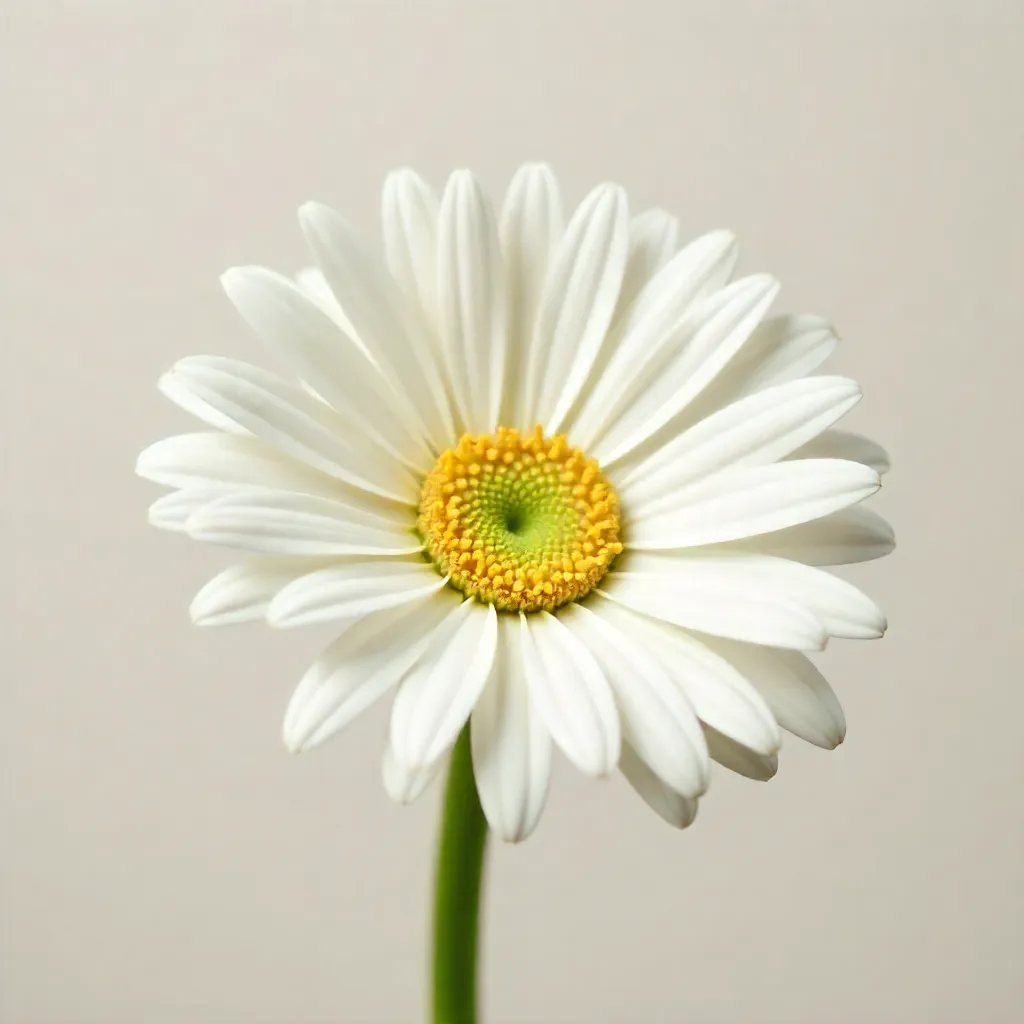 Delicate White Gerbera on Minimalist Backdrop