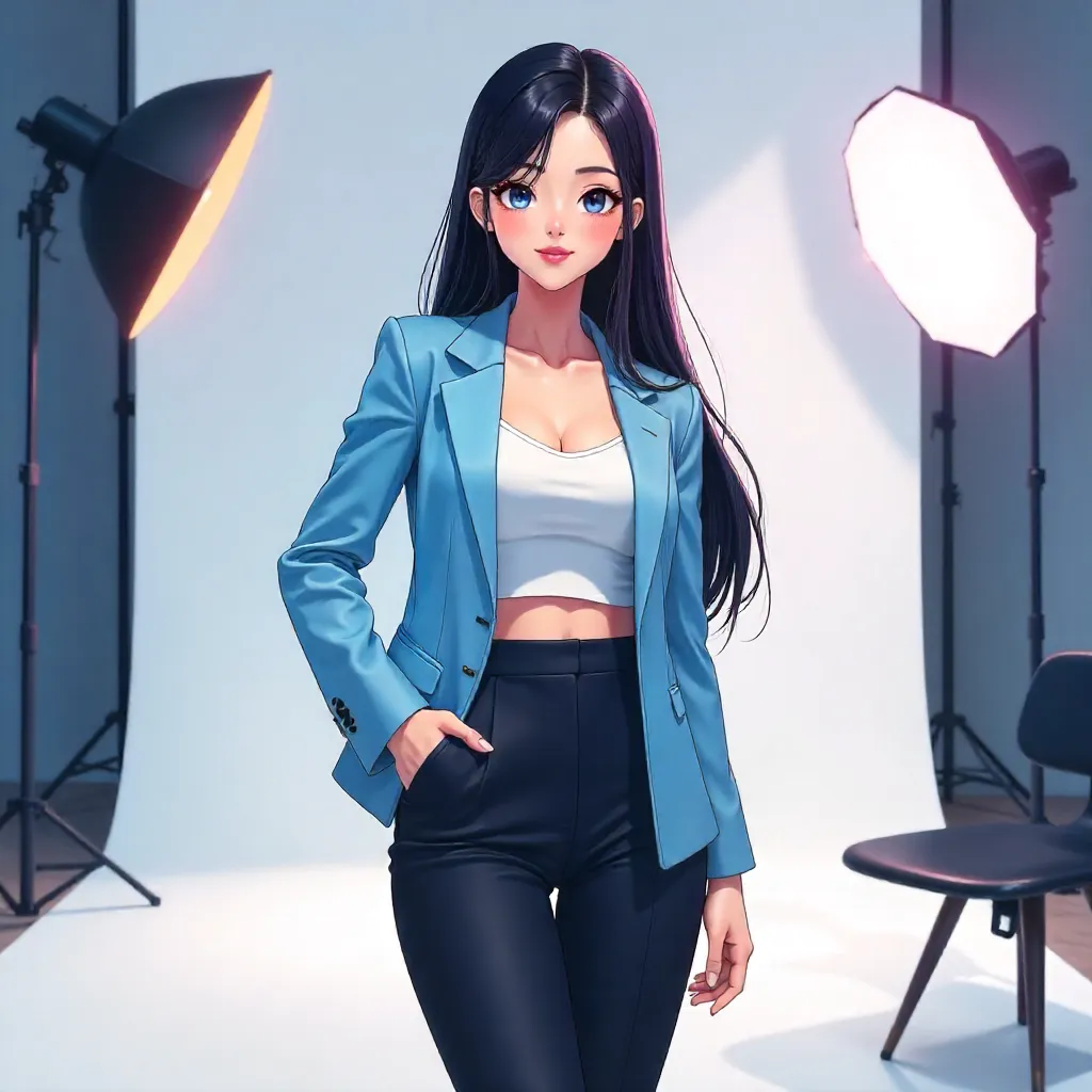Anime Studio Fashion Shoot: Stylish Asian Girl