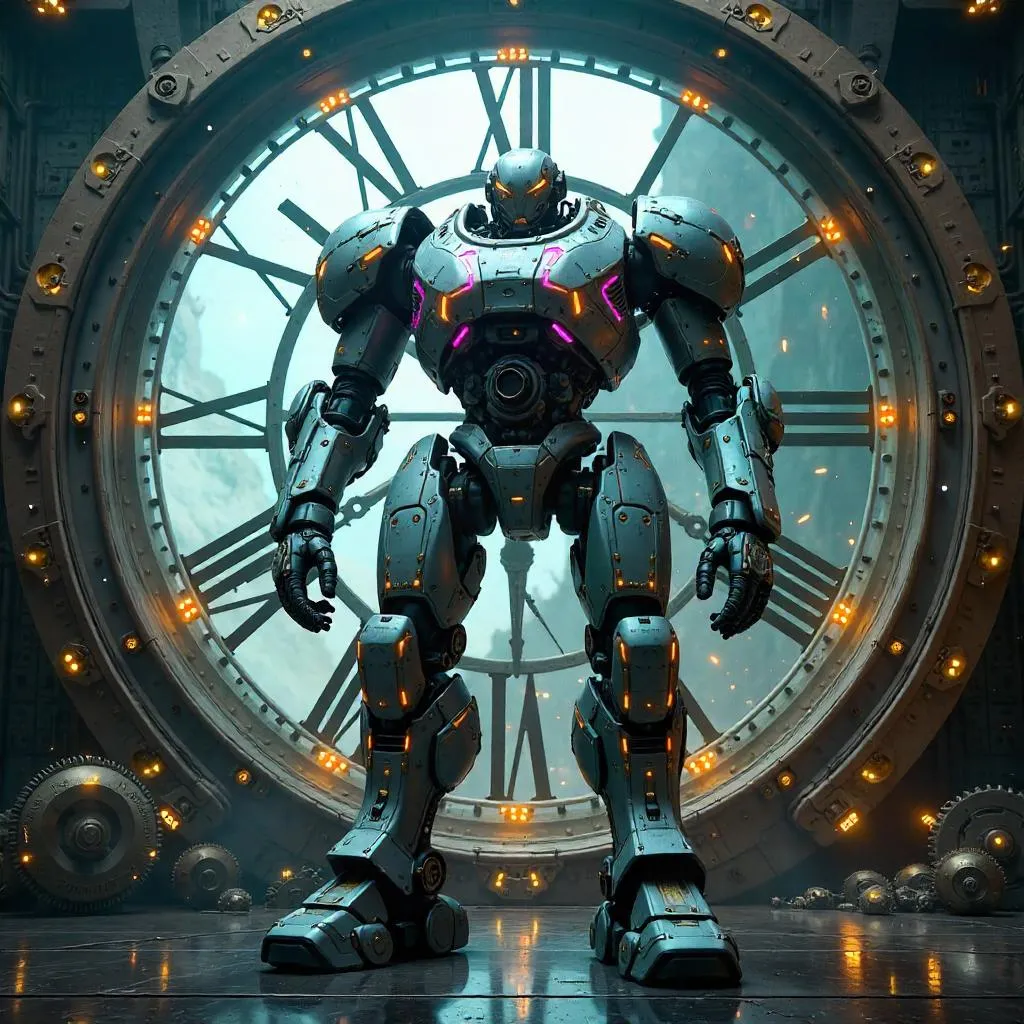 Giant Clock Mech: Digital Art in Clockwork Inner World