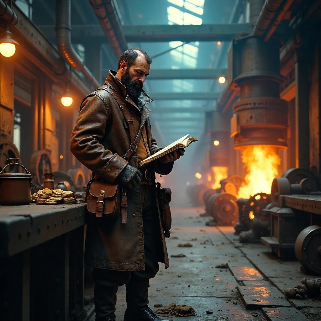 The Gearwright Merchant in a Steam Gear Factory